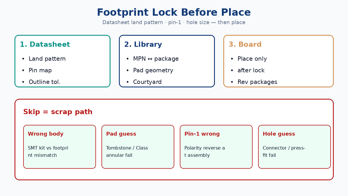 Footprint and datasheet lock before placement