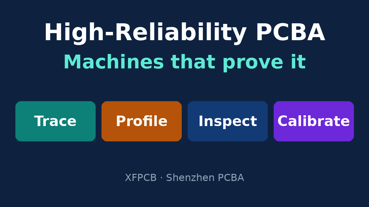 High-reliability PCB assembly equipment: traceability, profiling, inspection and calibration evidence