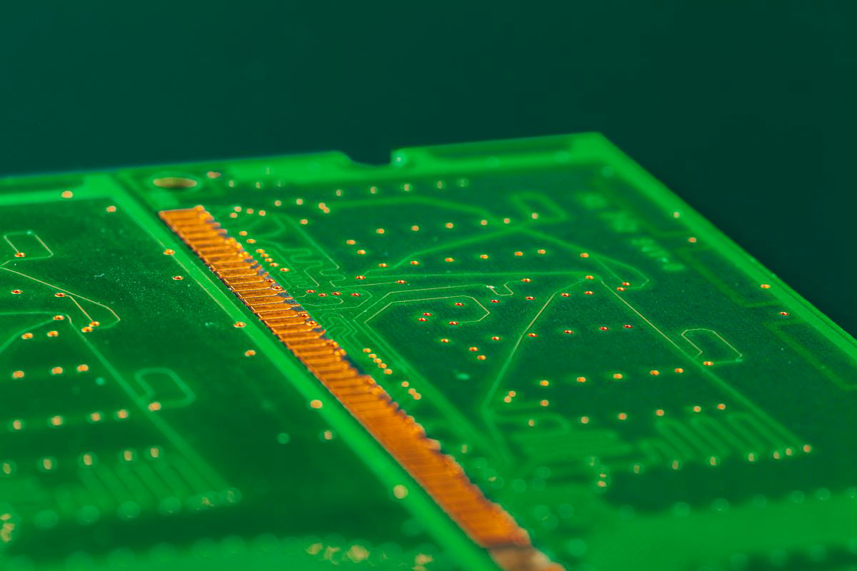 Double-sided FR-4 PCB with copper on both surfaces