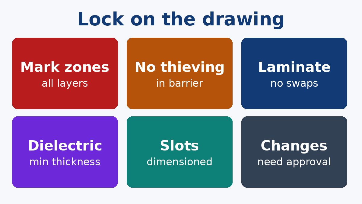 What to lock on the drawing for an isolation barrier