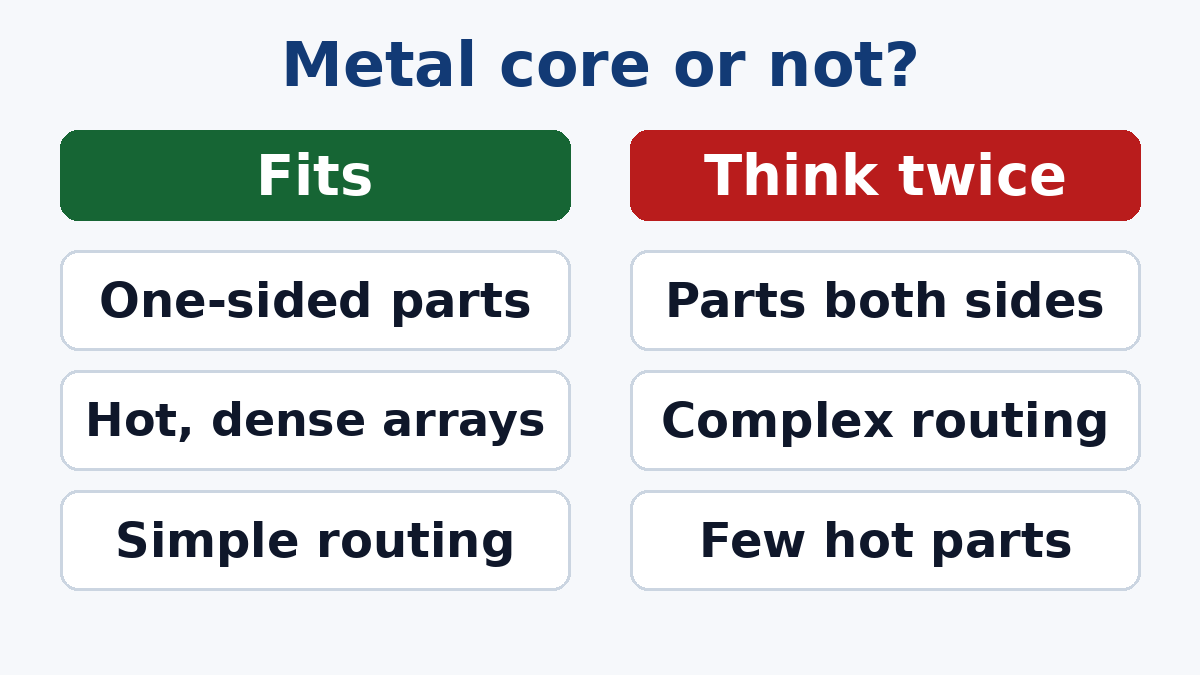 When a metal core board fits and when it does not