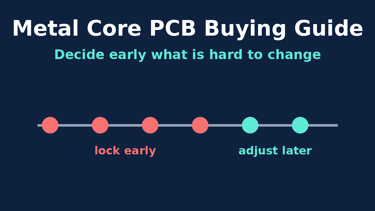 Metal core PCB project timeline with decisions that lock in early marked