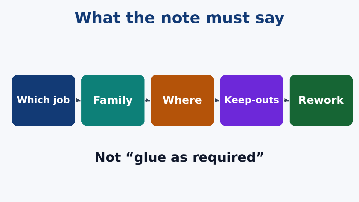 Five items an adhesive note needs before the line will not guess