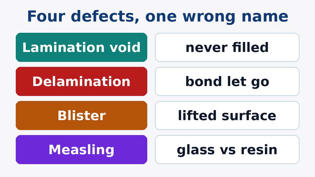 Four defects that get called delamination