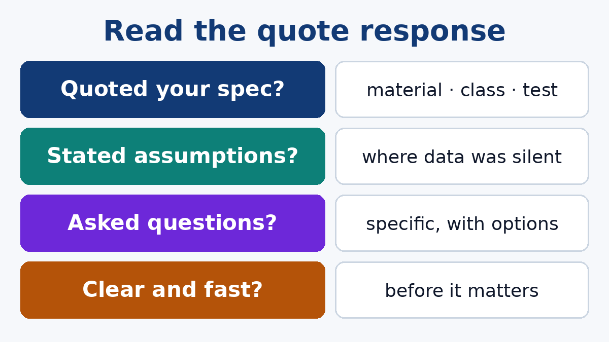 What the RFQ response reveals before you place an order