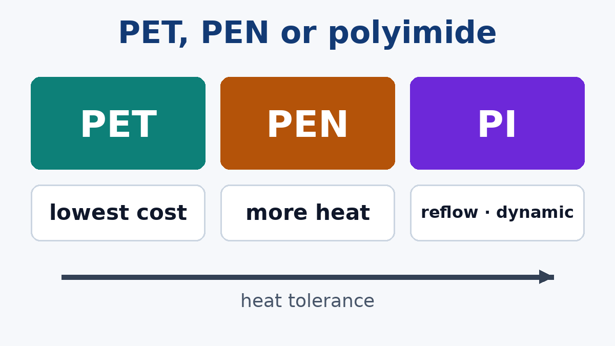 PET, PEN or polyimide