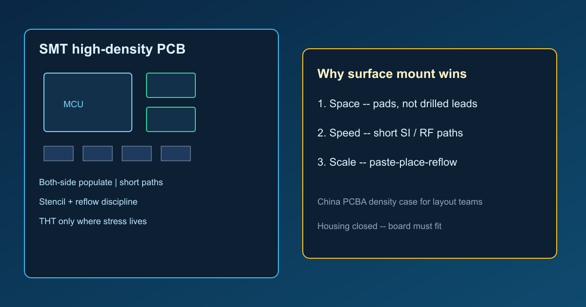 SMT high-density PCB: space speed and scale on one board