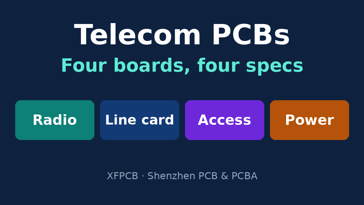 Telecom PCB manufacturing by equipment type: radio, line card, access and power boards